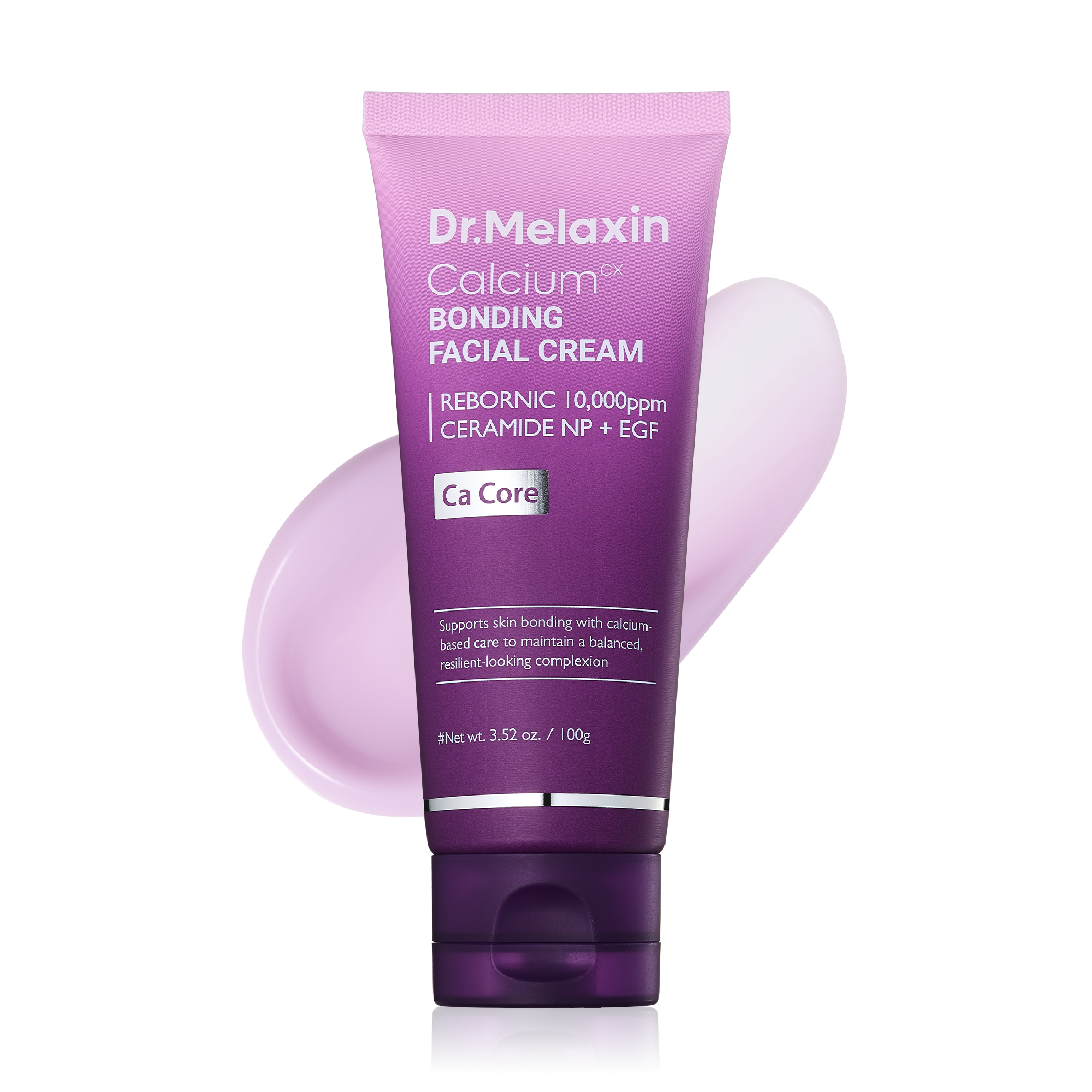 Dr.Melaxin Calcium Bonding Facial Cream 100g tube with cream swatch